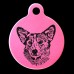 Welsh Corgi Engraved 31mm Large Round Pet Dog ID Tag